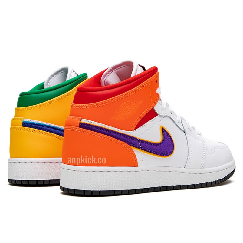 Air Jordan 1 Mid Gs Three Peat White Court Purple 554725 128 New Release Date (4) - newkick.cc