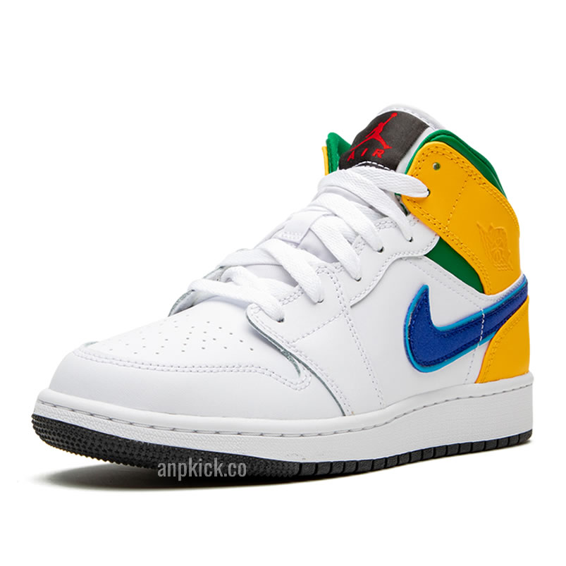 Air Jordan 1 Mid Gs Three Peat White Court Purple 554725 128 New Release Date (5) - newkick.cc