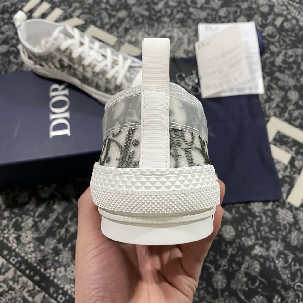 B23 Dior Oblique Shoes White Black Low (10) - newkick.cc