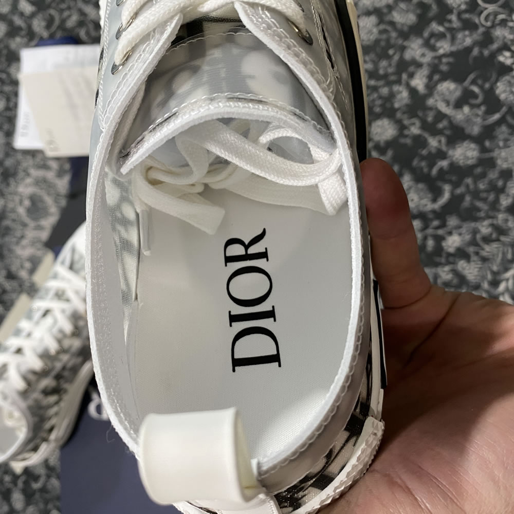 B23 Dior Oblique Shoes White Black Low (12) - newkick.cc