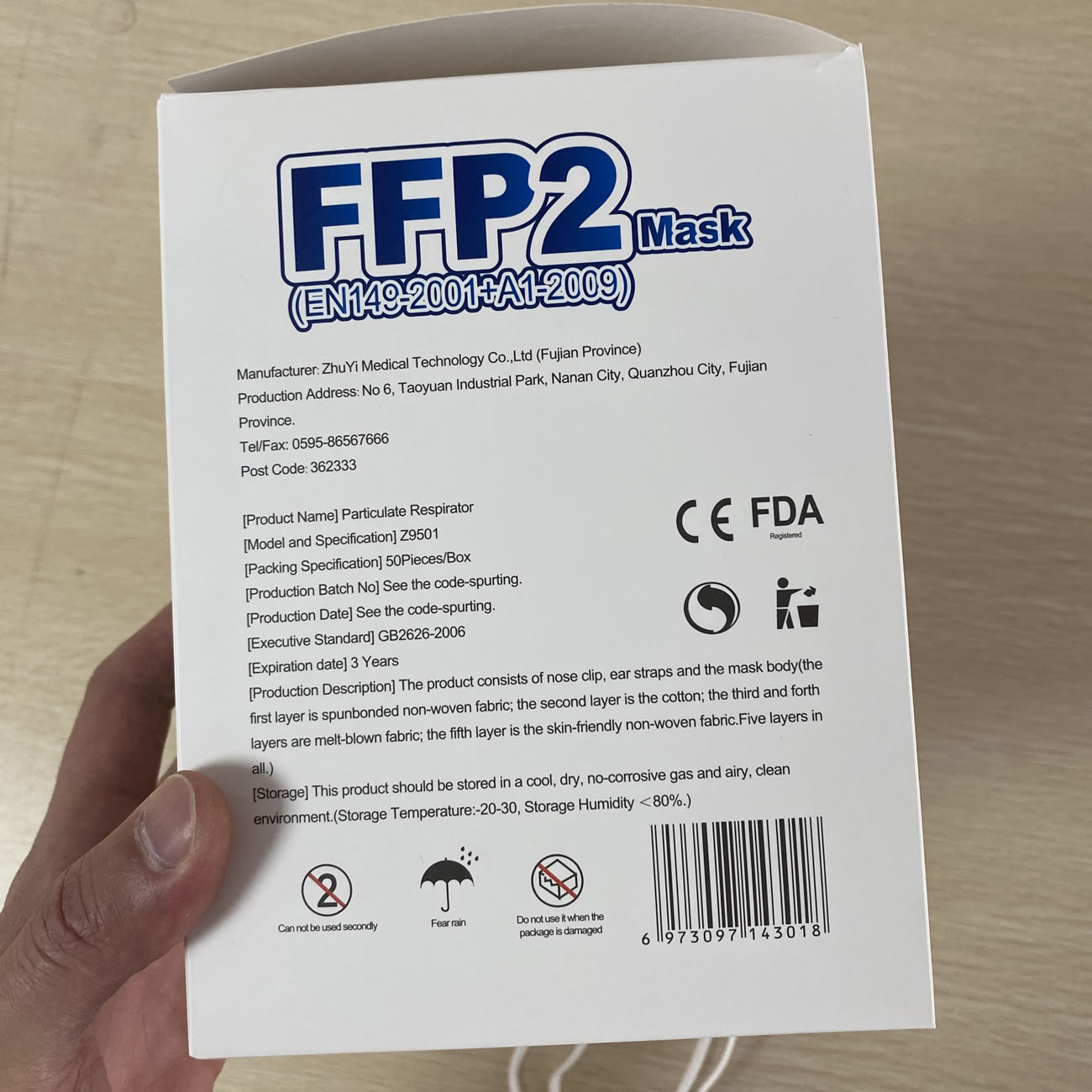 Ffp2 Mask Particulate Respirator 50pieces Box Model Z9501 (3) - newkick.cc