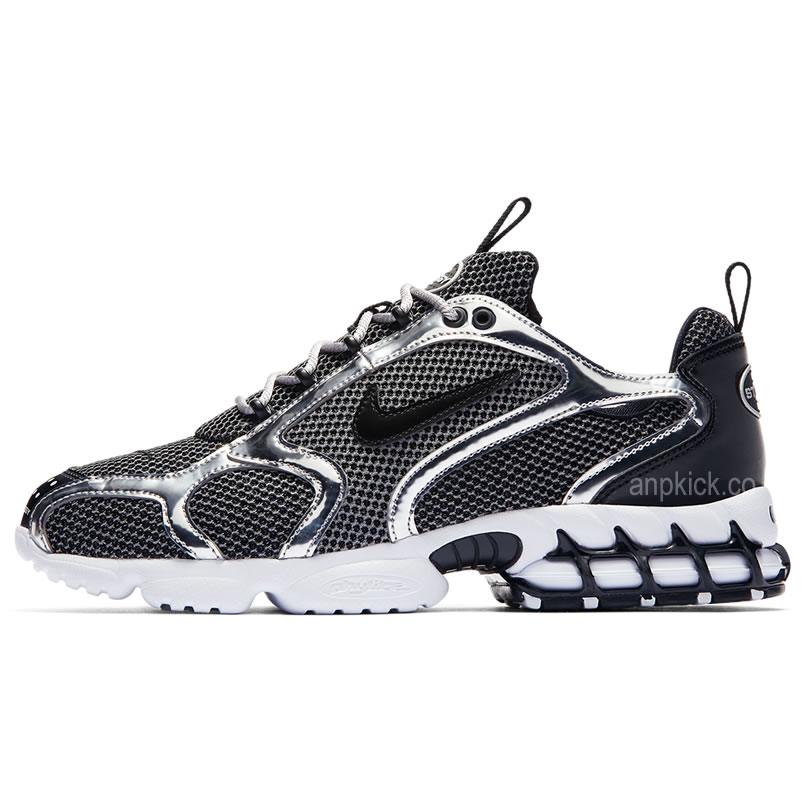 Stussy Nike Air Zoom Spiridon Caged 2 Black Pure Platium Cu1854 001 Release Date (1) - newkick.cc