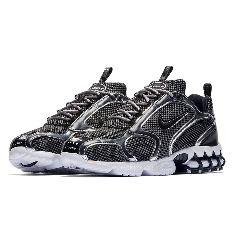 Stussy Nike Air Zoom Spiridon Caged 2 Black Pure Platium Cu1854 001 Release Date (3) - newkick.cc