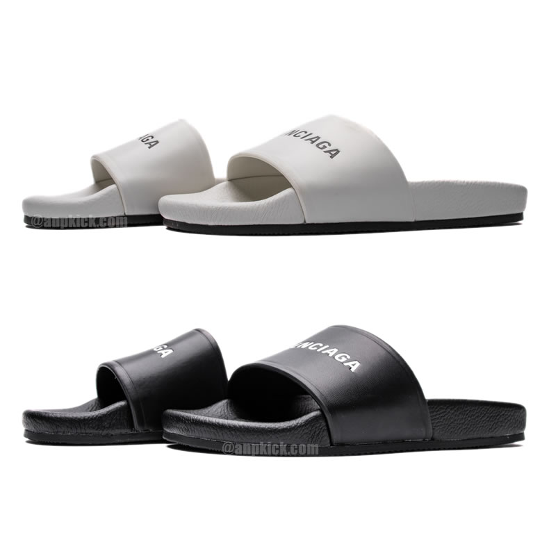 Balenciaga Slippers Dames For Men Women All Black White 506347 Wal00 9061 (0) - newkick.cc