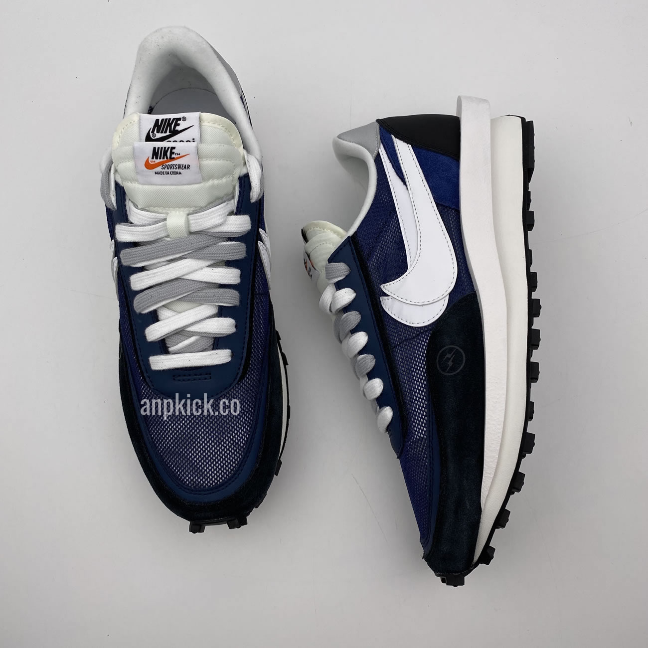 Sacai Fragment Design Nike Lvd Waffle Daybreak Grid Navy Blue Black Bv0073 008 (5) - newkick.cc