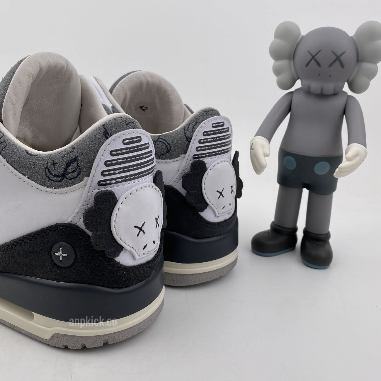 Kaws Air Jordan 3 Fresh Water White Light Grey New Release For Sale (6) - newkick.cc