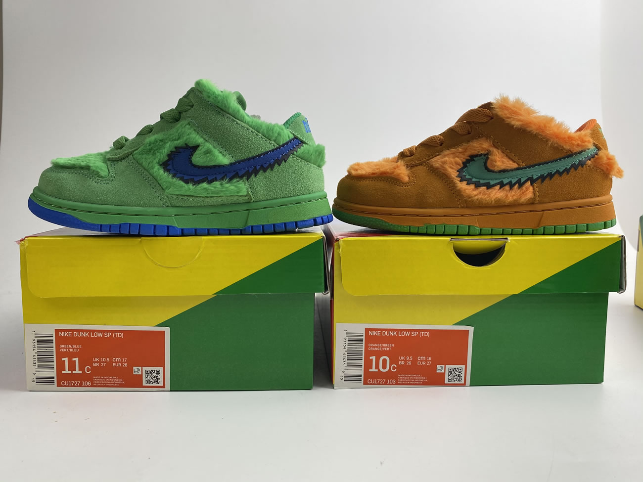 Kids Childrens Grateful Dead Bears Nike Sb Dunk Low Yellow Pink Orange Blue Green Release For Sale (8) - newkick.cc