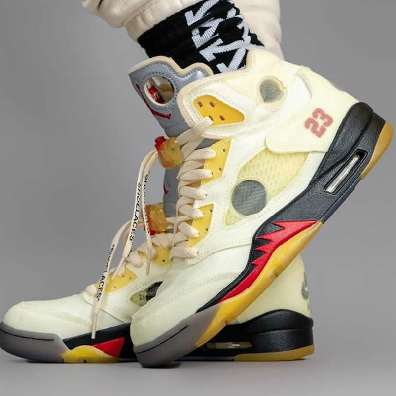 Off White Air Jordan 5 Sail New Release Date On Feet Dh8565 100 (1) - newkick.cc