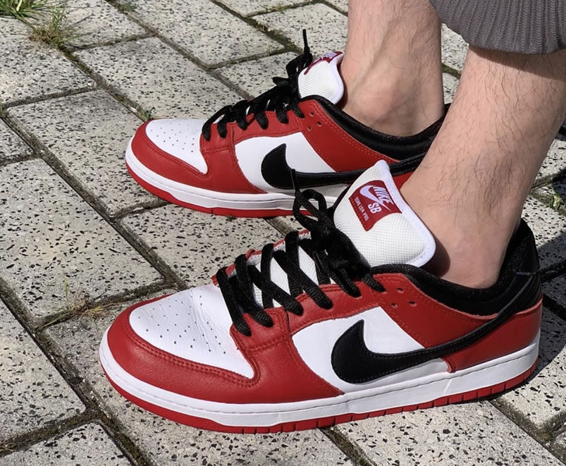 Nike Sb Dunk Low Pro Chicago Varsity Red Release Date On Feet Bq6817 600 (4) - newkick.cc