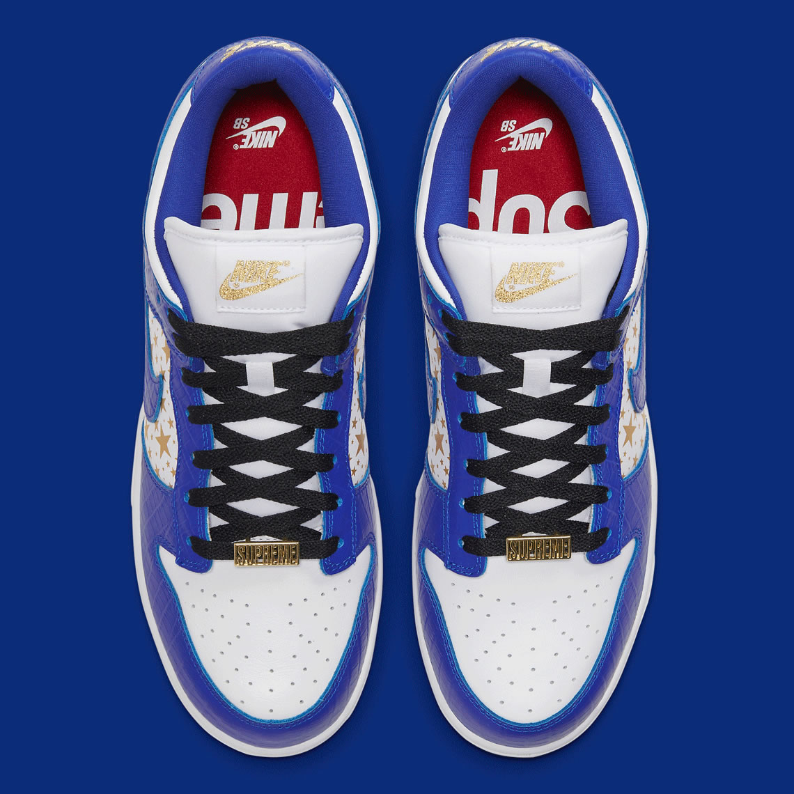 Supreme Nike Sb Dunk Low White Metallic Gold Hyper Blue Dh3228 100 (3) - newkick.cc