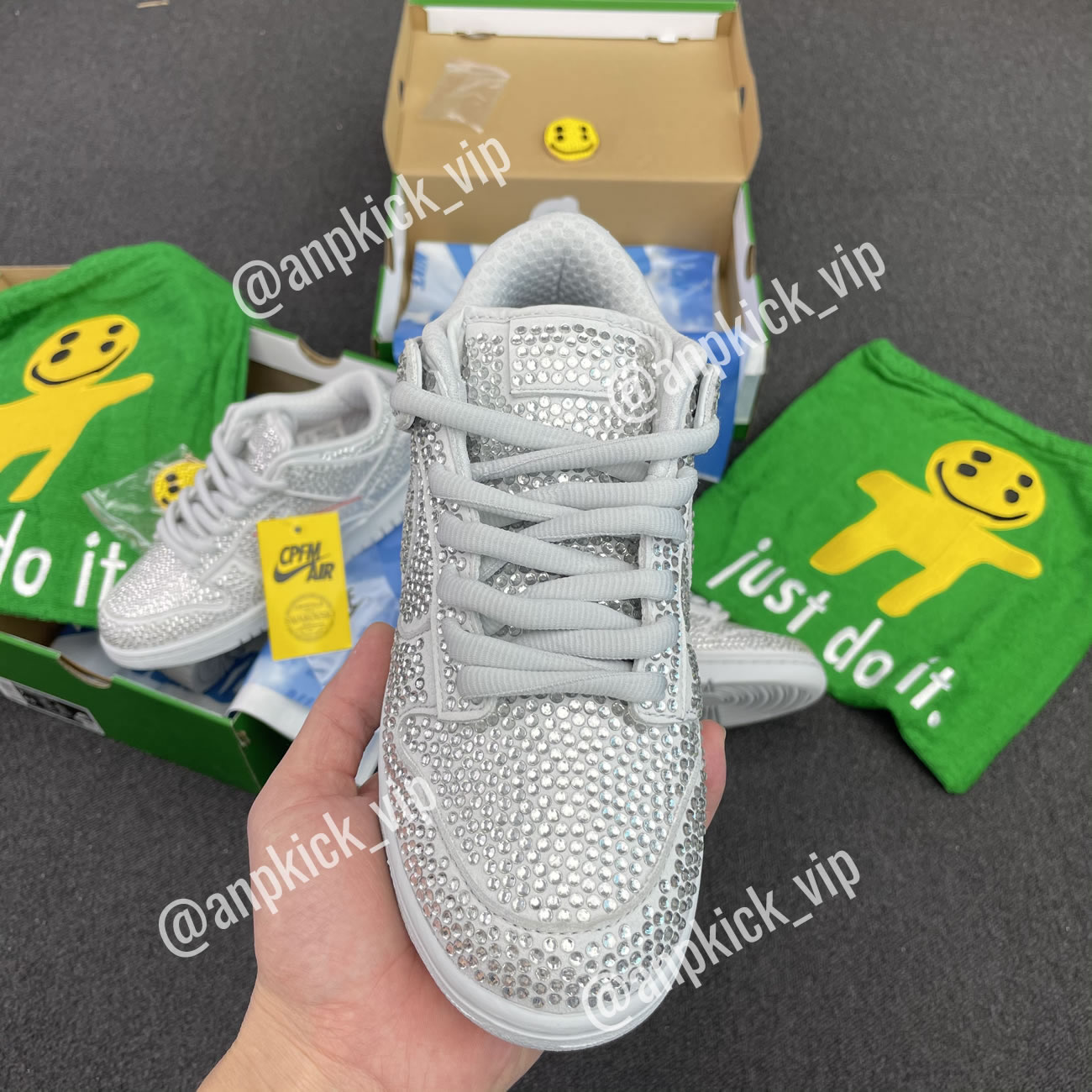 Anpkick Nike Dunk Low Cactus Plant Flea Market Swarovski Crystals Cz2670 001 (3) - newkick.cc