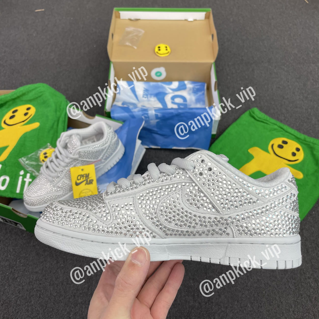 Anpkick Nike Dunk Low Cactus Plant Flea Market Swarovski Crystals Cz2670 001 (4) - newkick.cc