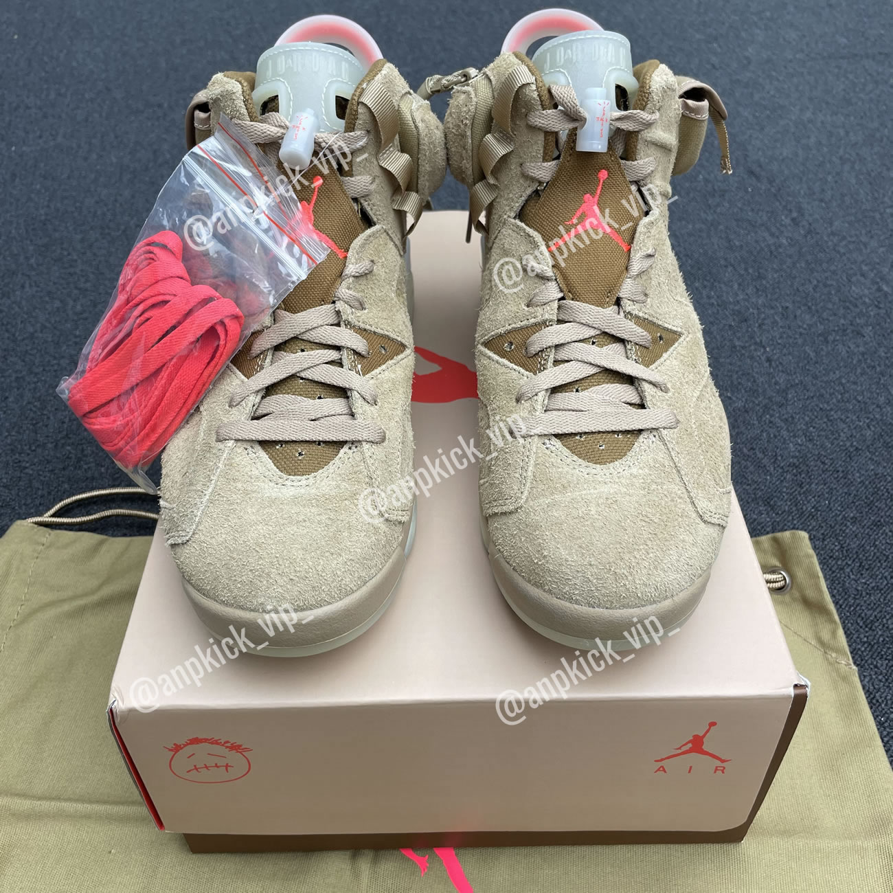 Anpkick Travis Scott Air Jordan 6 Retro British Khaki Dh0690 200 (13) - newkick.cc