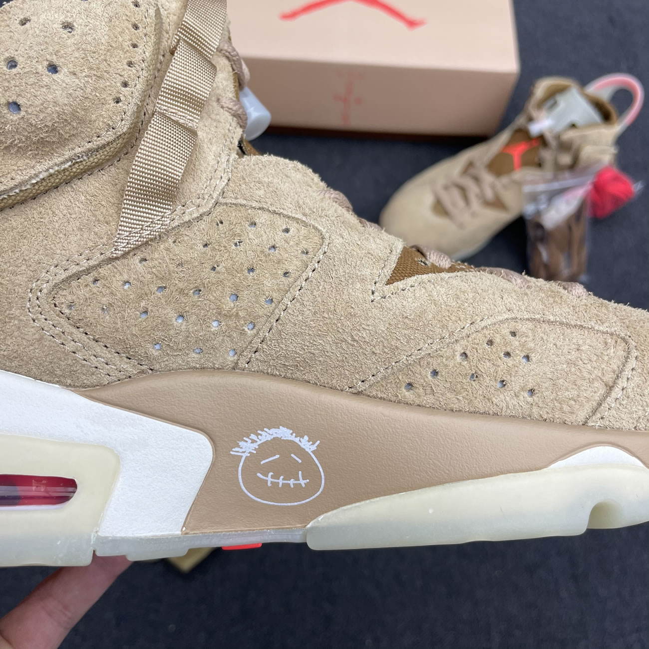 Anpkick Travis Scott Air Jordan 6 Retro British Khaki Dh0690 200 (4) - newkick.cc