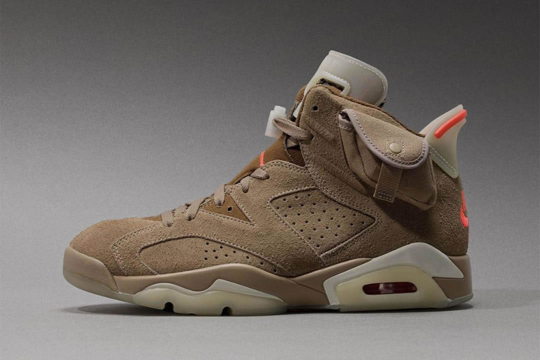 Travis Scott Air Jordan 6 Retro British Khaki Dh0690 200 (6) - newkick.cc