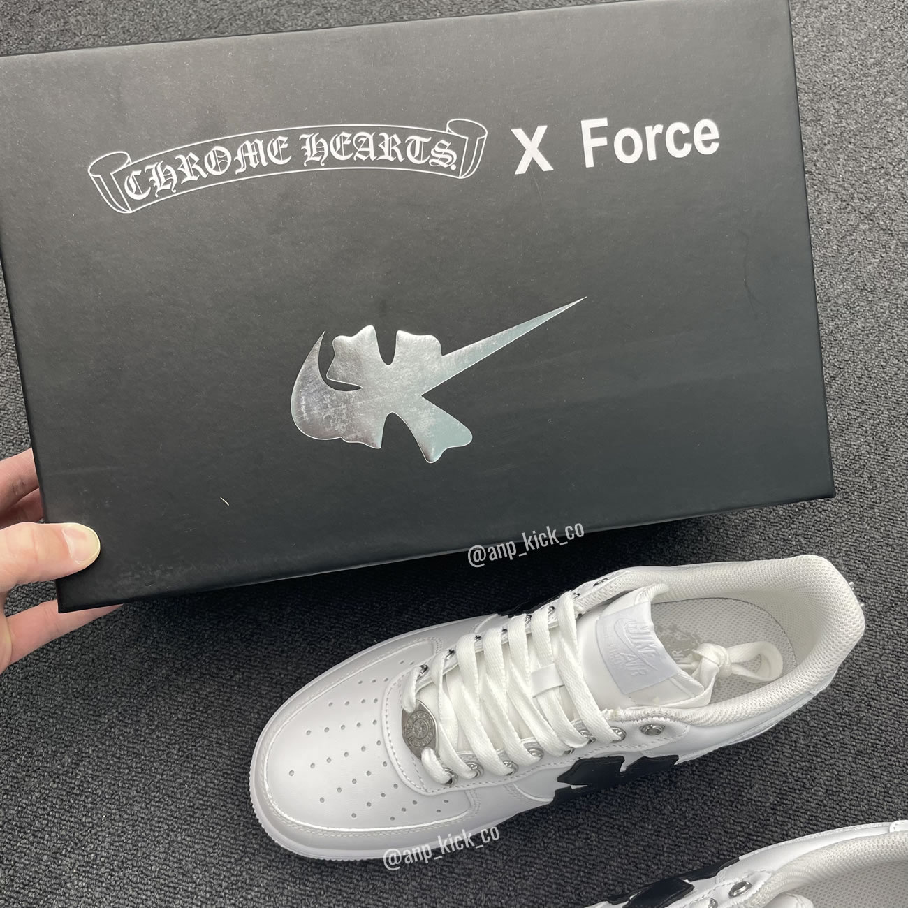 Anpkick New Box Nike Air Force One Af1 Chrome Hearts Custom Diy 315122 111 (2) - newkick.cc