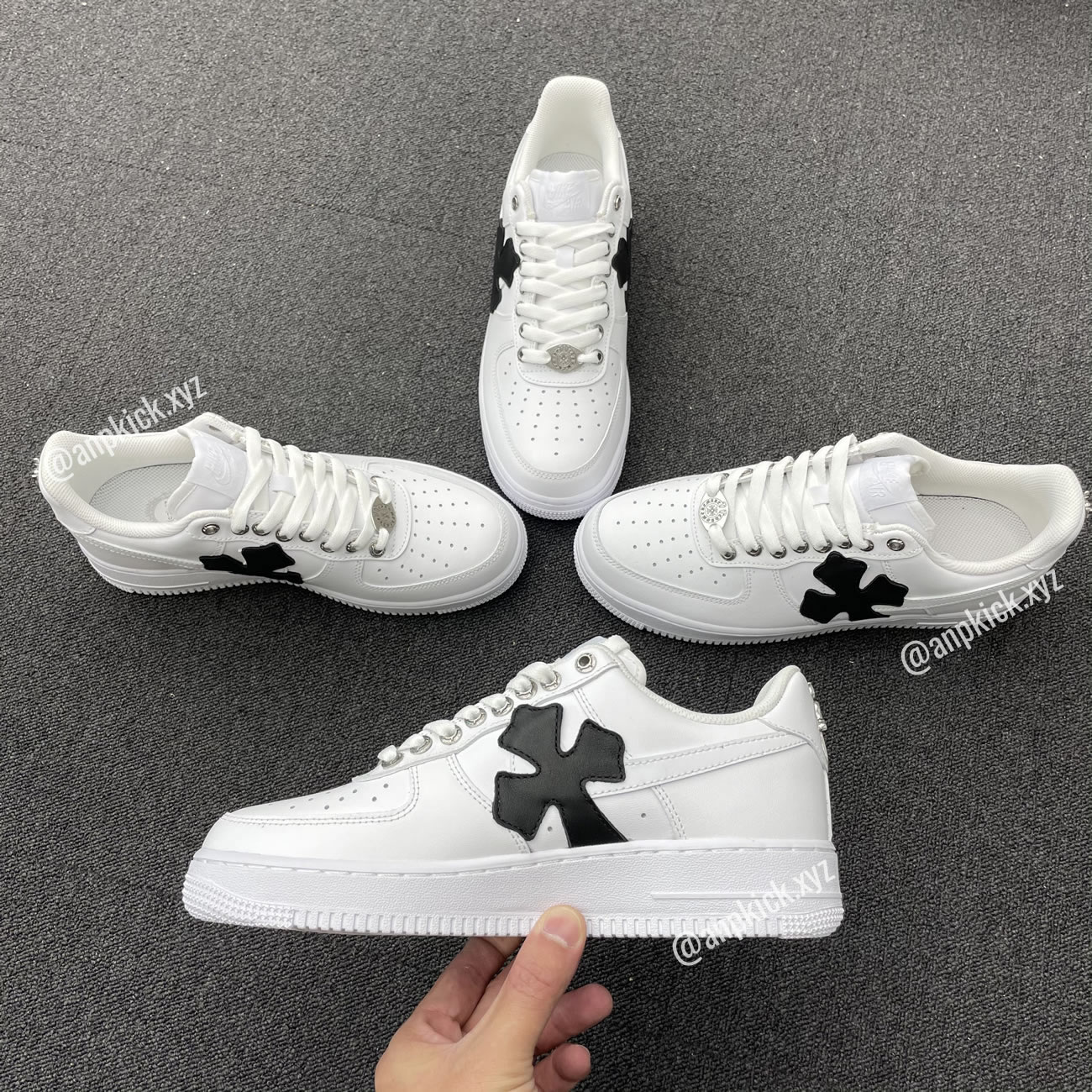 Nike Air Force One Af1 Chrome Hearts Custom Diy 315122 111 (1) - newkick.cc