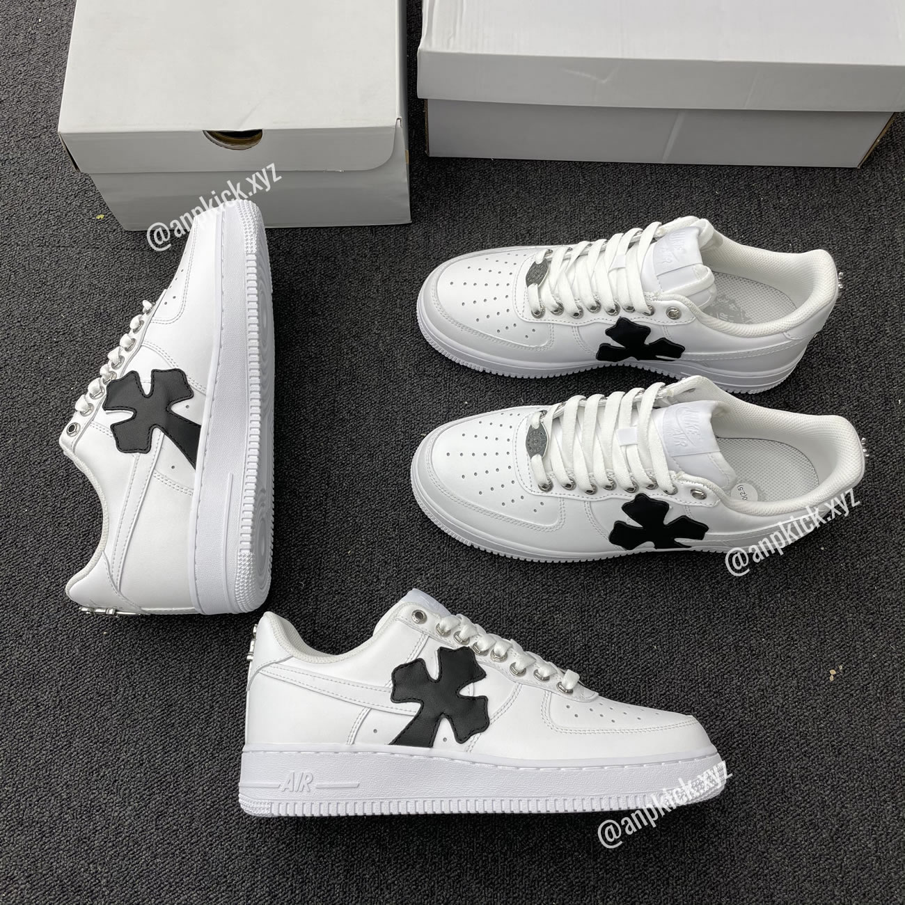 Nike Air Force One Af1 Chrome Hearts Custom Diy 315122 111 (3) - newkick.cc