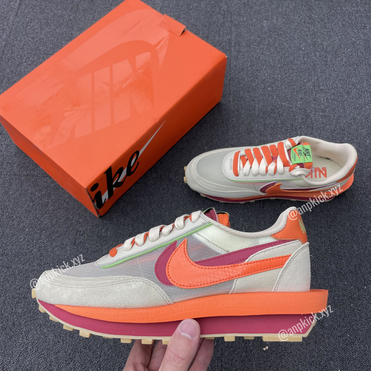 Clot Sacai Nike Ldwaffle Net Orange Blaze Shoes Dh1347 100 (3) - newkick.cc