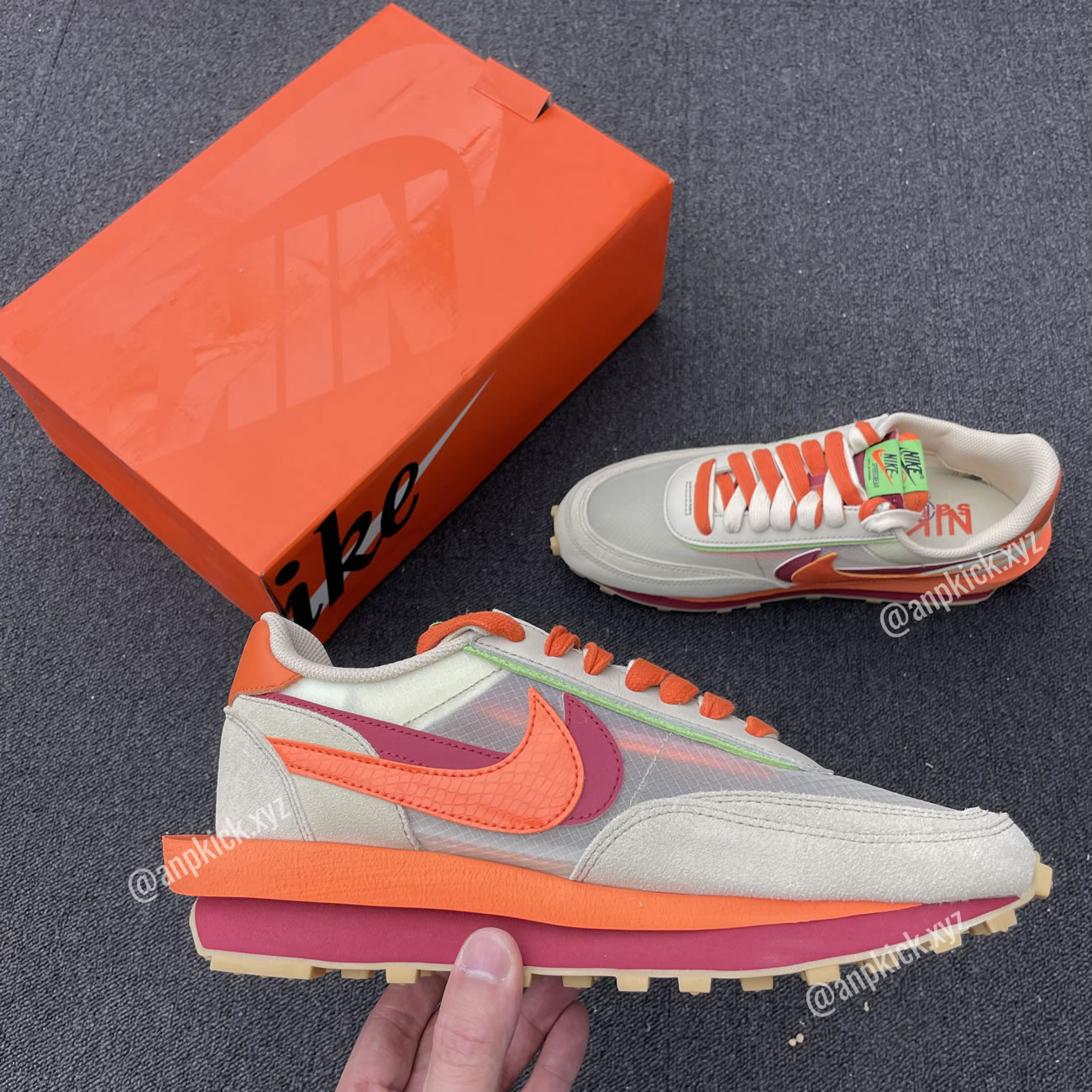 Clot Sacai Nike Ldwaffle Net Orange Blaze Shoes Dh1347 100 (5) - newkick.cc