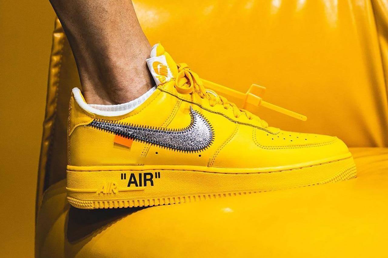 Off White Nike Air Force 1 University Gold On Feet Dd1876 700 (1) - newkick.cc