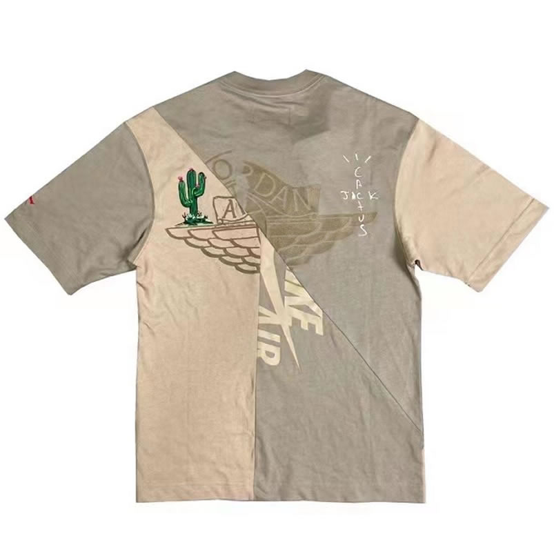 Travis Scott Cactus Jack Jordan T Shirt Khaki Desert (2) - newkick.cc