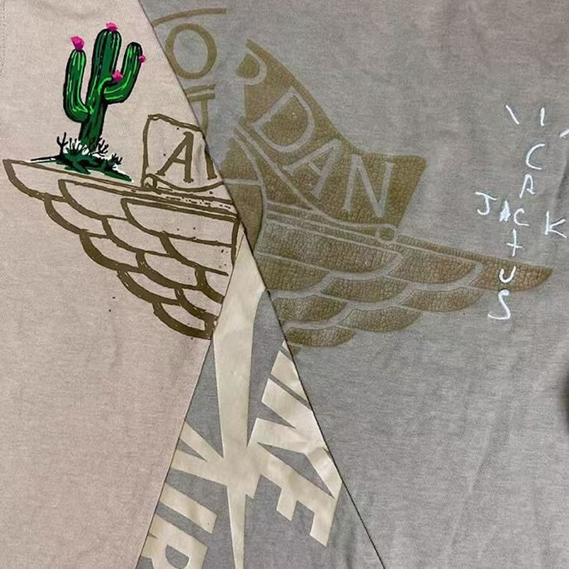 Travis Scott Cactus Jack Jordan T Shirt Khaki Desert (6) - newkick.cc