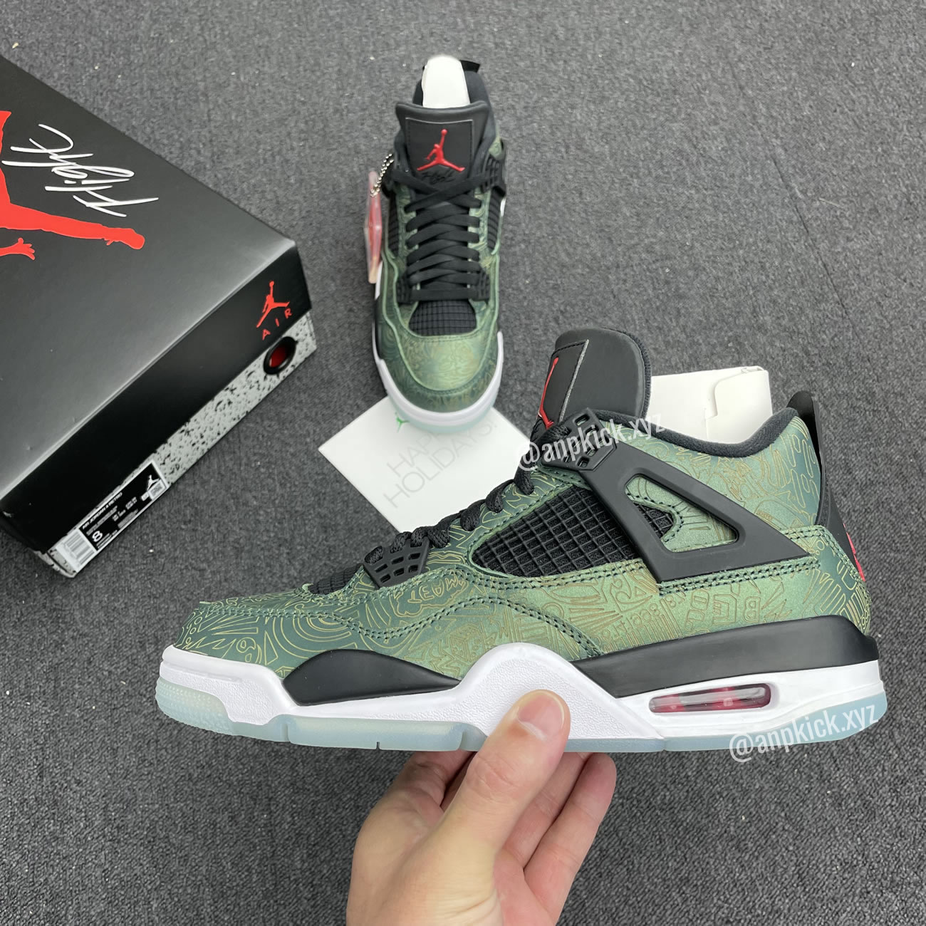 Jalen Ramsey Air Jordan 4 Retro Laser Green Happy Holidays Cw0897 101 (1) - newkick.cc