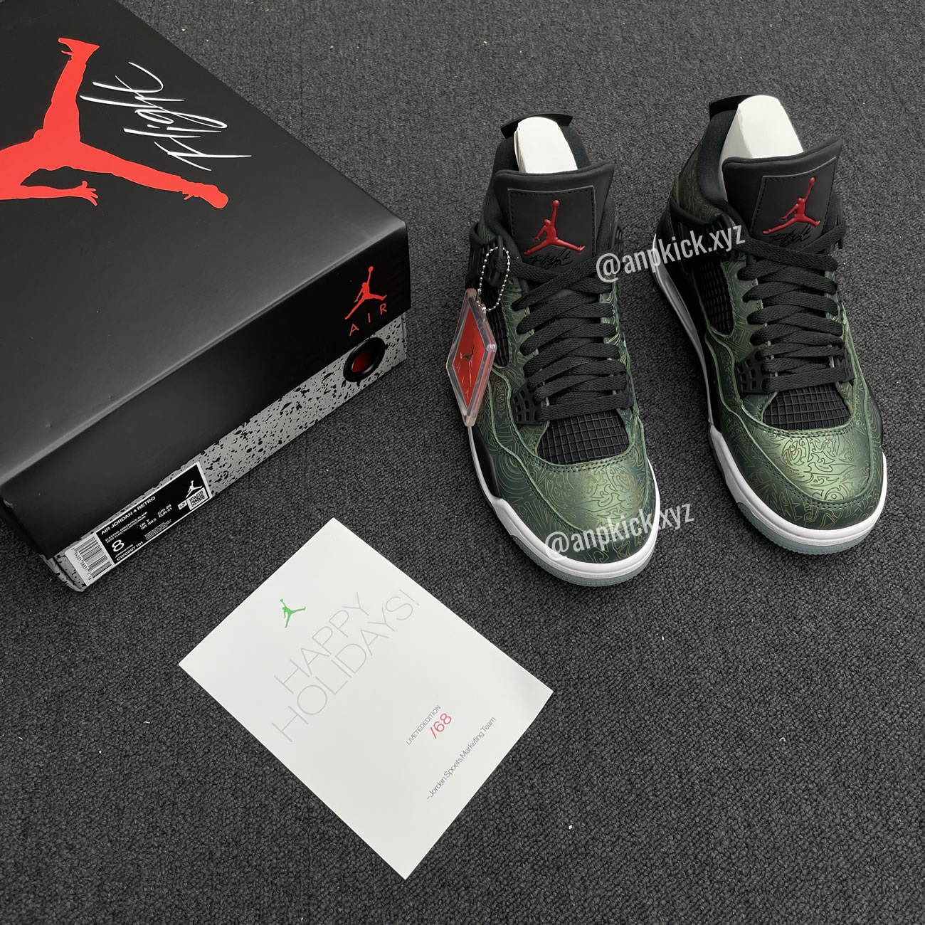 Jalen Ramsey Air Jordan 4 Retro Laser Green Happy Holidays Cw0897 101 (11) - newkick.cc