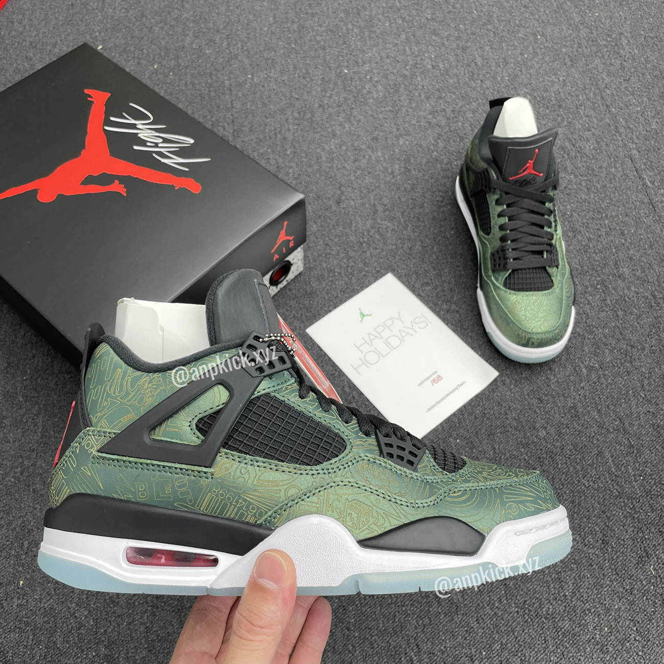 Jalen Ramsey Air Jordan 4 Retro Laser Green Happy Holidays Cw0897 101 (2) - newkick.cc