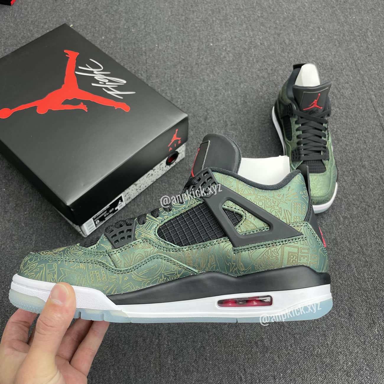 Jalen Ramsey Air Jordan 4 Retro Laser Green Happy Holidays Cw0897 101 (3) - newkick.cc