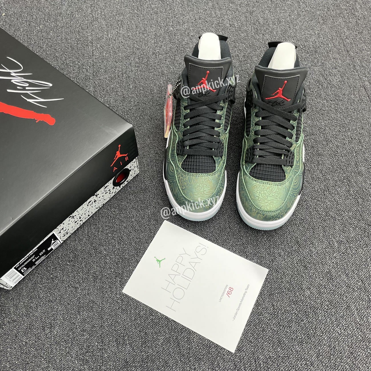 Jalen Ramsey Air Jordan 4 Retro Laser Green Happy Holidays Cw0897 101 (8) - newkick.cc