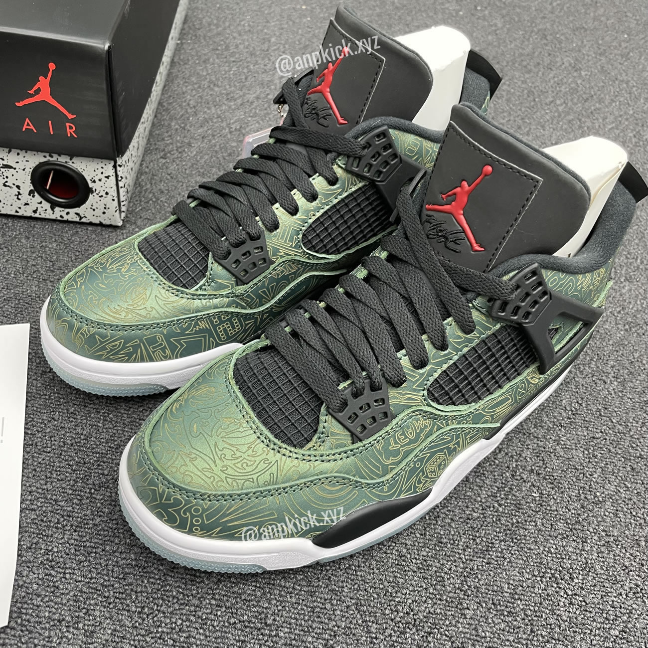 Jalen Ramsey Air Jordan 4 Retro Laser Green Happy Holidays Cw0897 101 (9) - newkick.cc