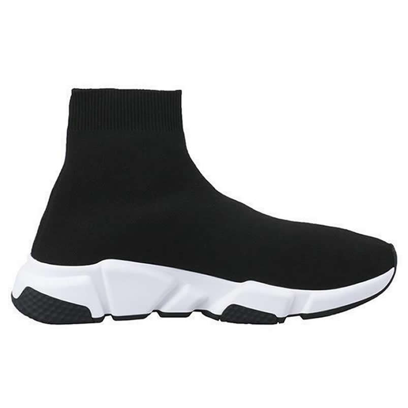 Balenciaga Shoes Like Socks High Top Speed Runners Black White 605972w05ge1015 (2) - newkick.cc