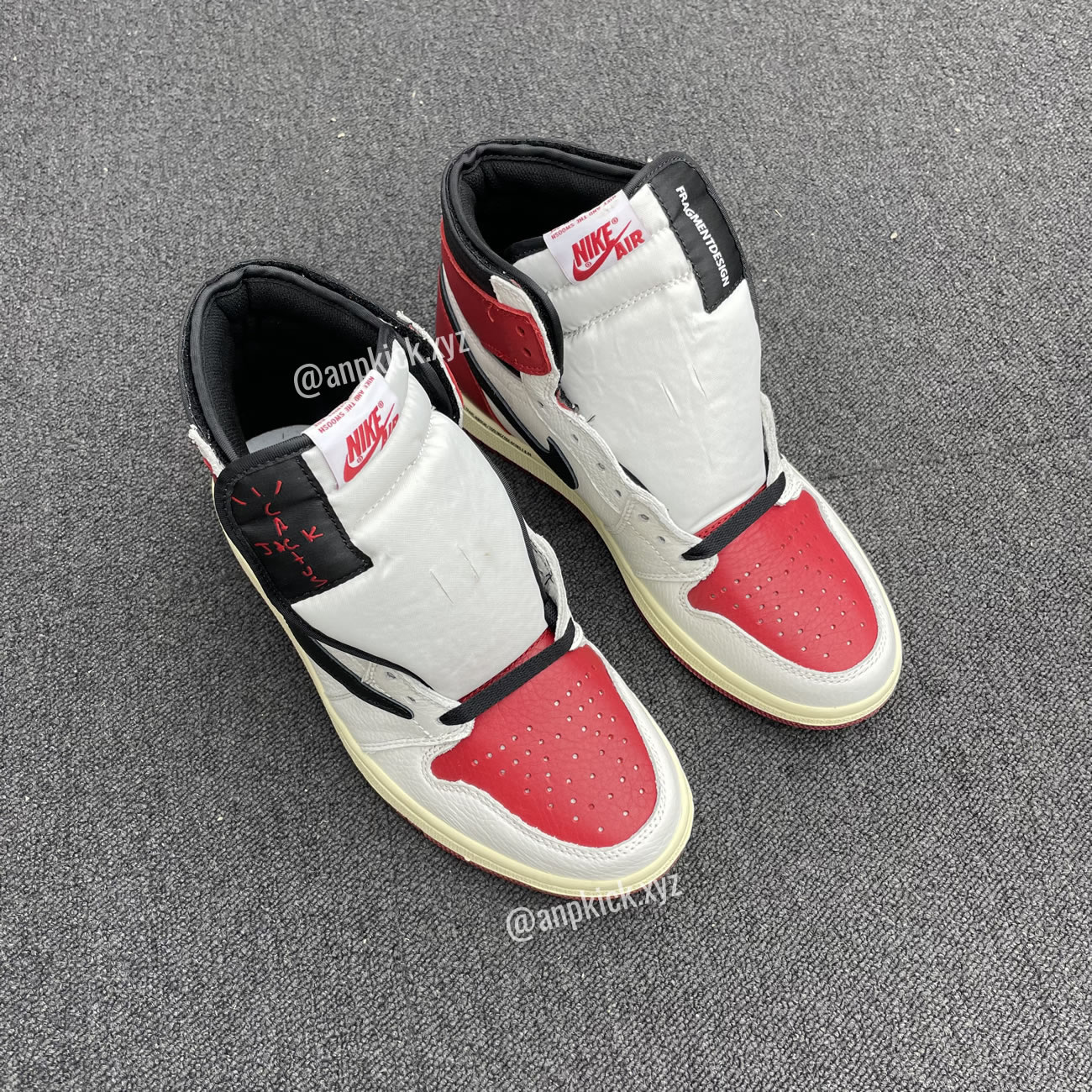 Travis Scott Air Jordan 1 High Og Sp White Red Black Fragment Anpkick Custom Making (3) - newkick.cc