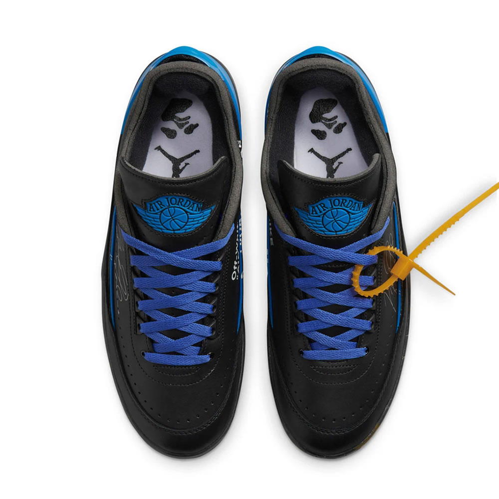 Off White Air Jordan 2 Low Black Varsity Royal Dj4375 004 (4) - newkick.cc