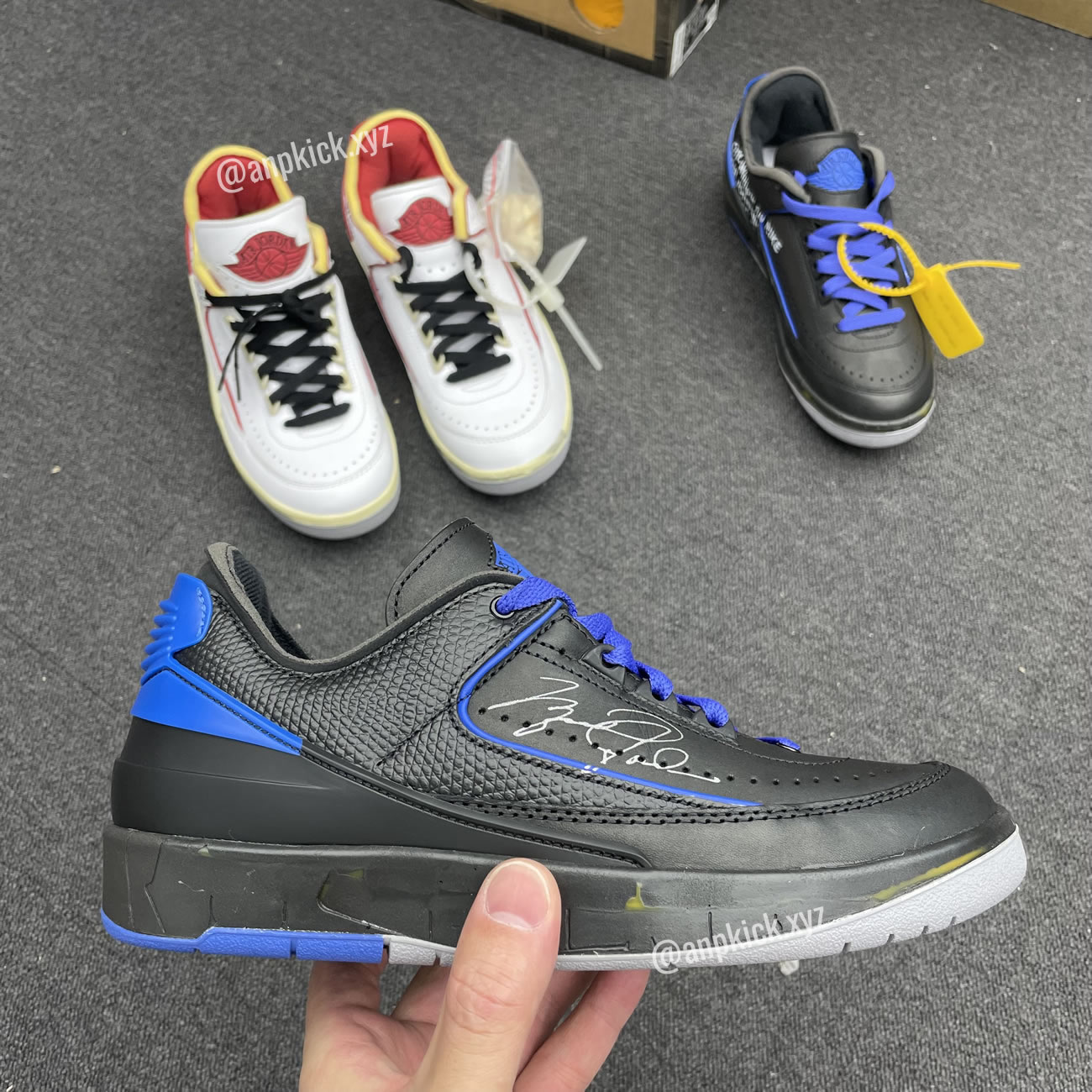 Off White Air Jordan 2 Low Black Blue (1) - newkick.cc