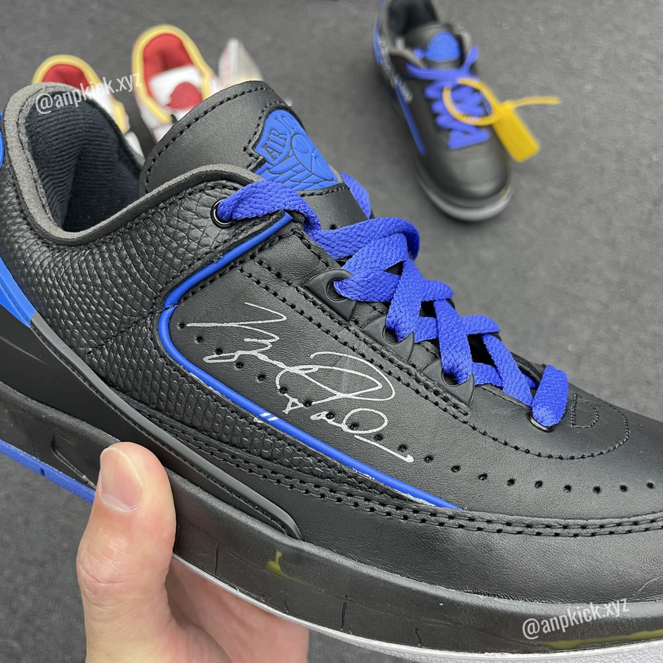 Off White Air Jordan 2 Low Black Blue (4) - newkick.cc