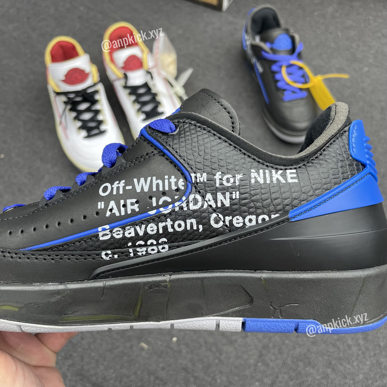 Off White Air Jordan 2 Low Black Blue (5) - newkick.cc