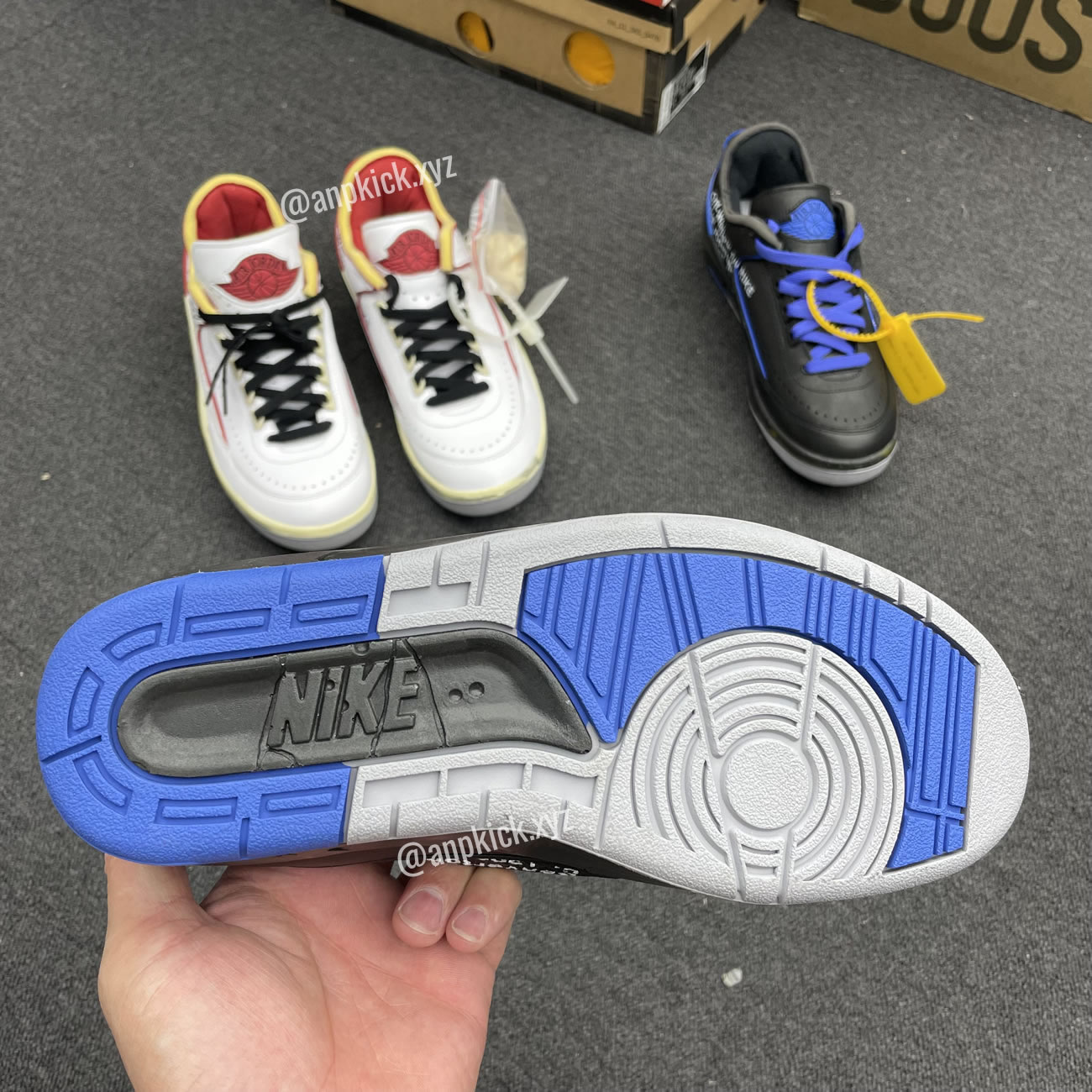 Off White Air Jordan 2 Low Black Blue (6) - newkick.cc