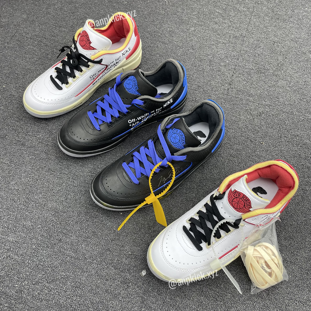 Off White Air Jordan 2 Low White Red Black Blue (3) - newkick.cc