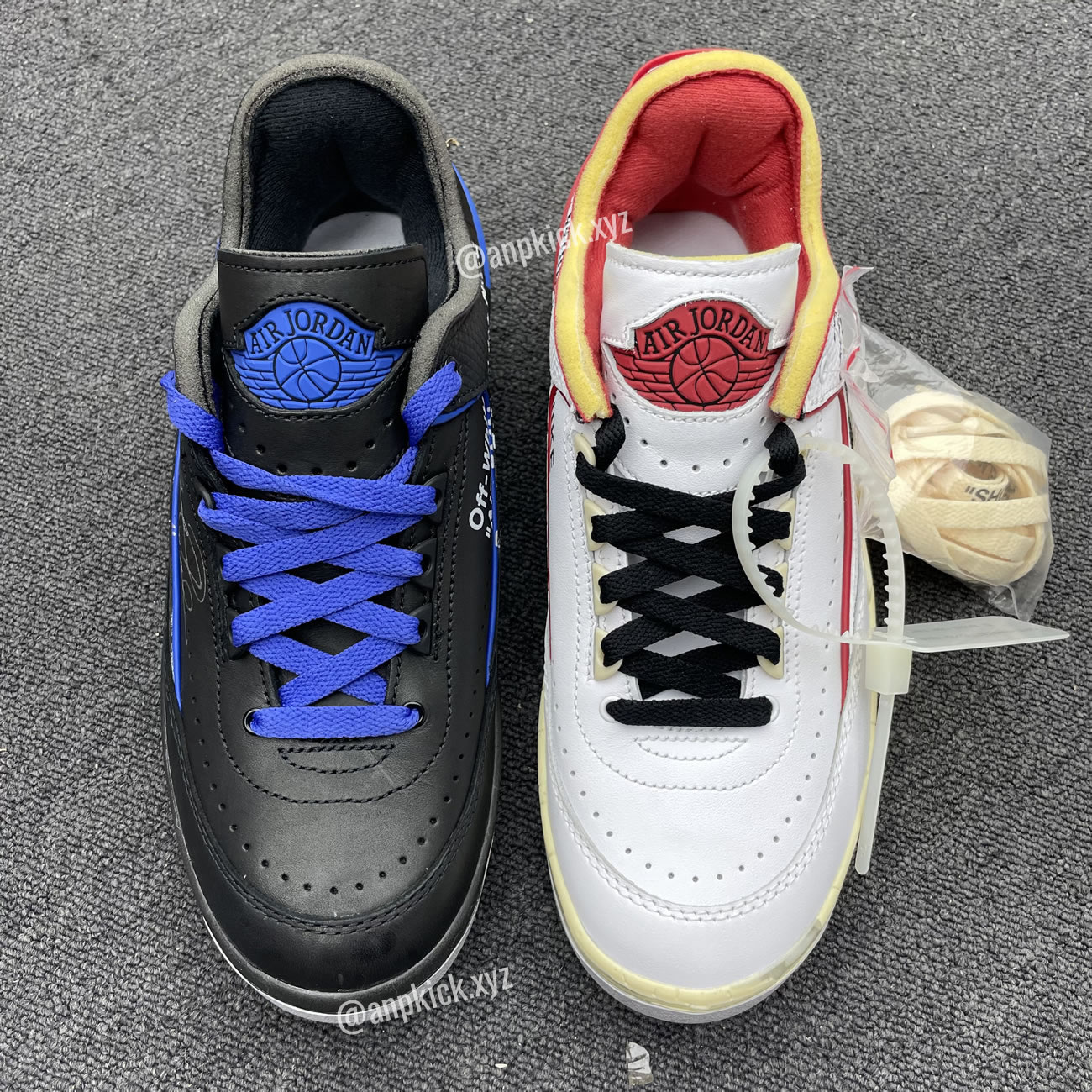 Off White Air Jordan 2 Low White Red Black Blue (4) - newkick.cc