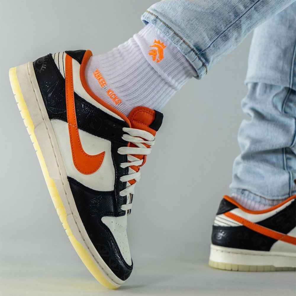 Nike Dunk Low Halloween Sail Starfish Black Dd3357 100 On Feet (5) - newkick.cc