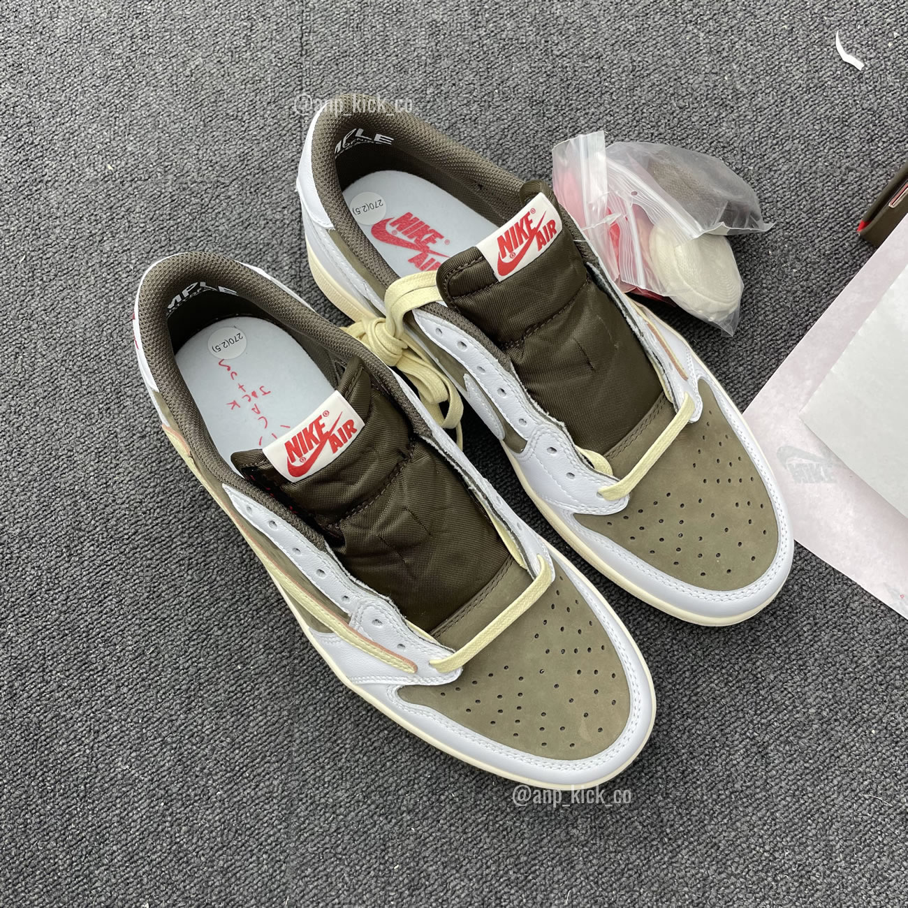 Travis Scott Air Jordan 1 Low White Brown Anpkick Custom Making (6) - newkick.cc