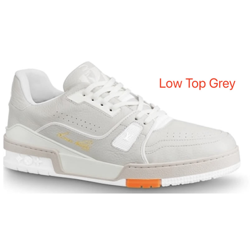 New L V Trainer Sneaker Shoes Low Top Grey (1) - newkick.cc