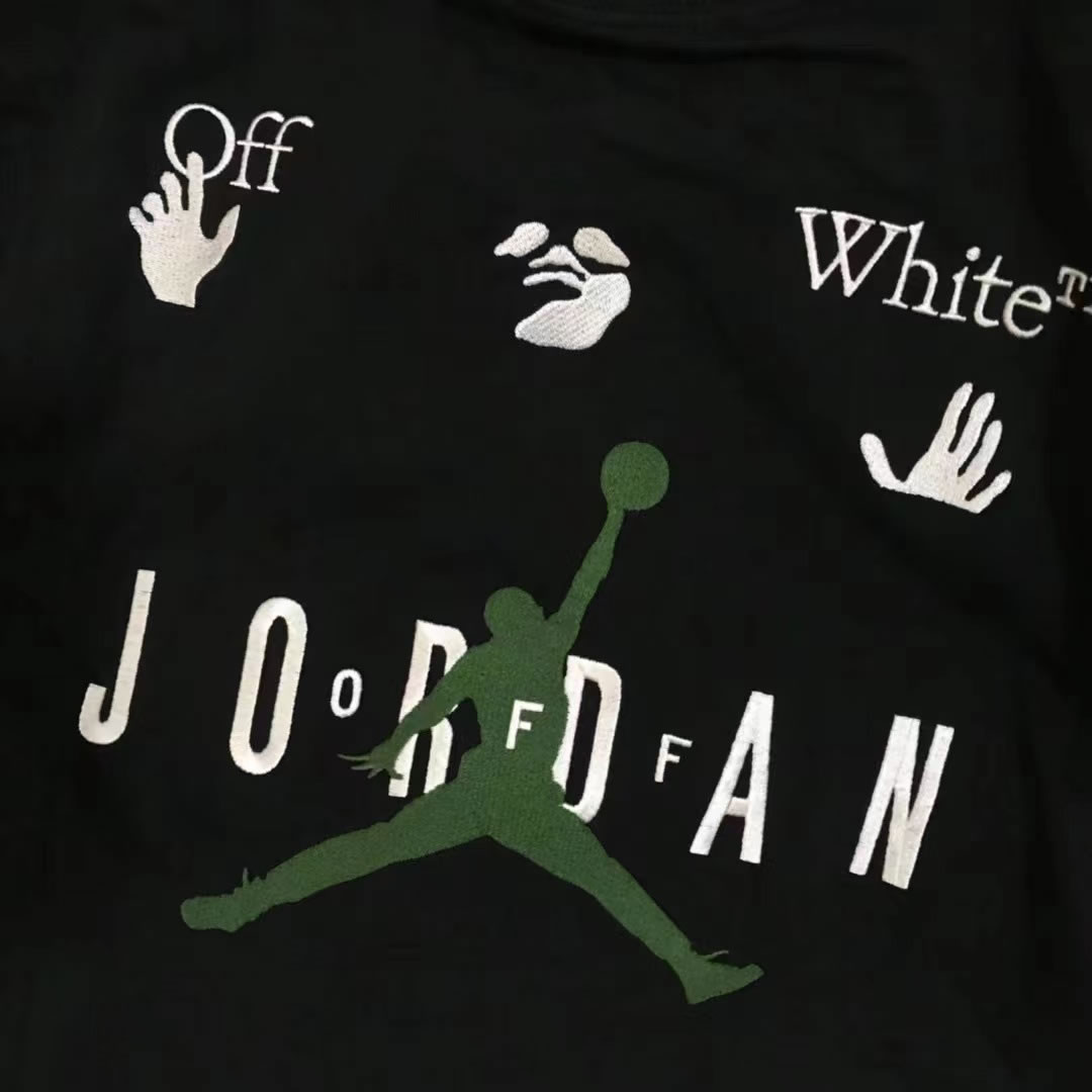 Off White Jordan Hoodie Black (3) - newkick.cc