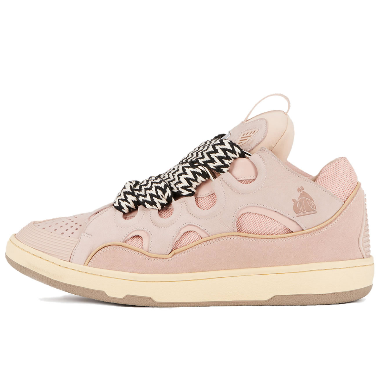 L A N V I N Leather Curb Sneakers Pink Drag A2051 (1) - newkick.cc