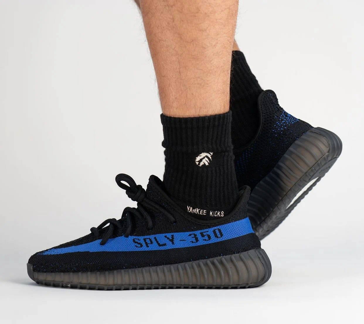 Adidas Yeezy Boost 350 V2 Dazzling Blue Gy7164 On Feet 4 - newkick.cc