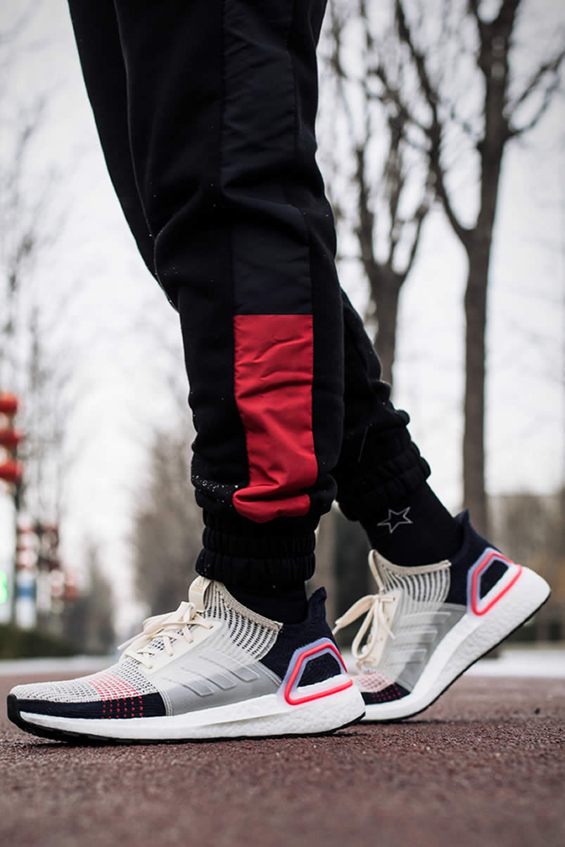 Adidas Ultra Boost 19 Colorways On Feet Active Red Cloud White B37703 (2) - newkick.cc