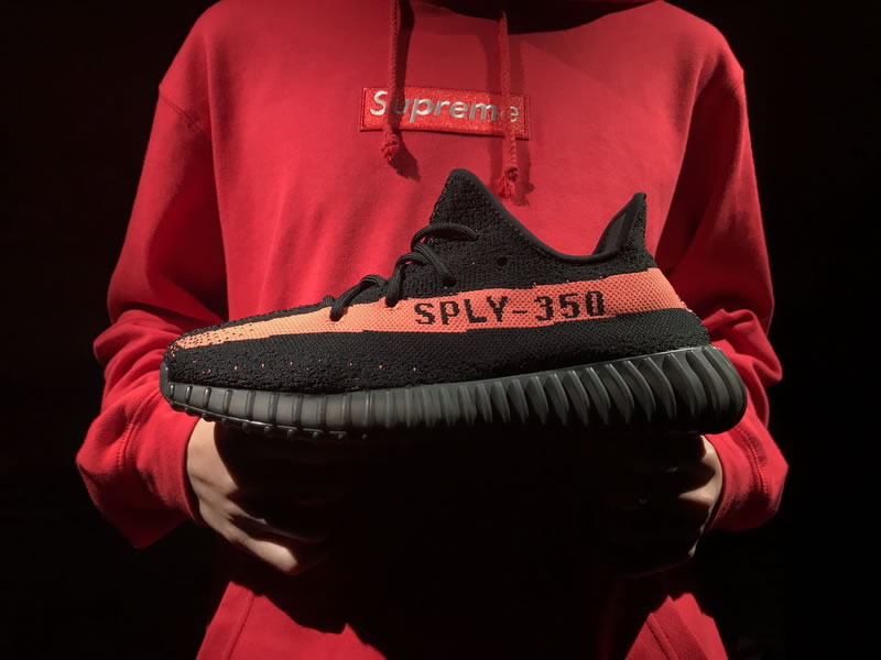 Adidas Yeezy Boost 350 V2 'Black/Red Striped' BY9612